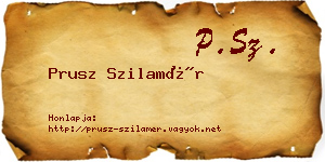 Prusz Szilamér névjegykártya
